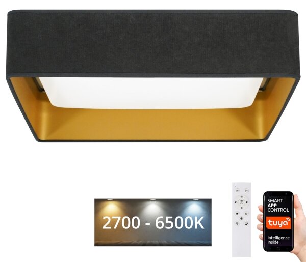 Brilagi-LED Stmívatelné svítidlo VELVET SQUARE LED/36W/230V Wi-Fi Tuya+DO šedá