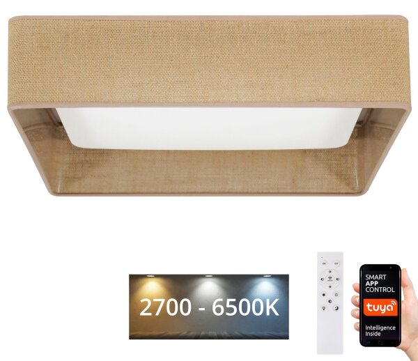 Brilagi-LED Stmívatelné svítidlo VELVET SQUARE LED/36W/230V Wi-Fi Tuya+DO hnědá