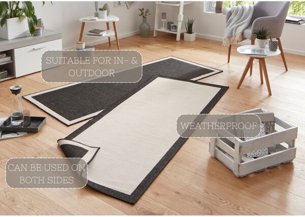 Černo-krémový venkovní koberec NORTHRUGS Panama, 80 x 250 cm