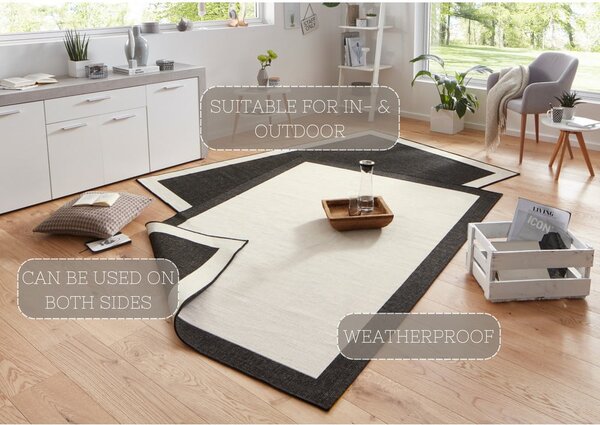 Černo-krémový venkovní koberec NORTHRUGS Panama, 80 x 150 cm