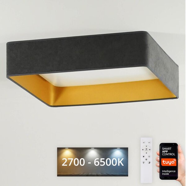 Brilagi-LED Stmívatelné svítidlo VELVET SQUARE LED/36W/230V Wi-Fi Tuya+DO šedá