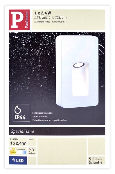 Paulmann 93809 - LED/2,4W IP44 Venkovní nástěnné svítidlo SPECIAL LINE 230V