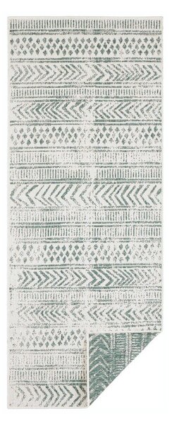 Zeleno-krémový venkovní koberec NORTHRUGS Biri, 80 x 350 cm