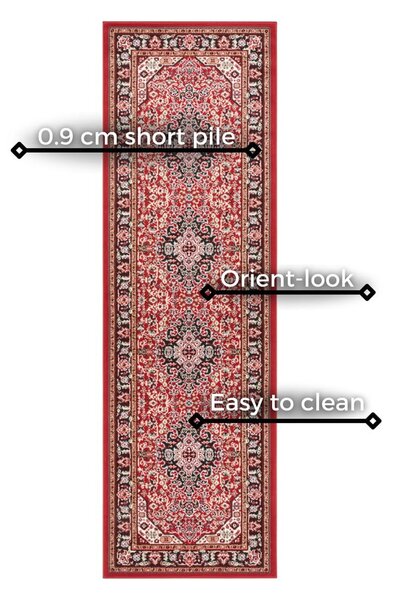 Červený běhoun Nouristan Skazar Isfahan, 80 x 250 cm