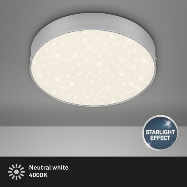 Briloner 7073-414 -LED Stropní svítidlo STAR SKY LED/16W/230V pr. 21 cm stříbrná