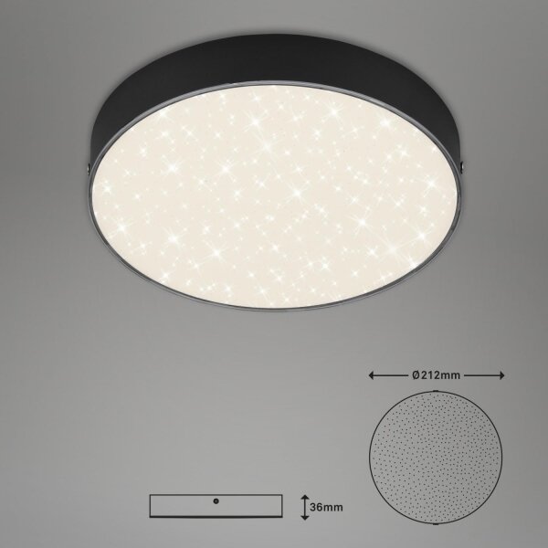 Briloner 7073-415 - LED Stropní svítidlo STAR SKY LED/16W/230V pr. 21 cm černá