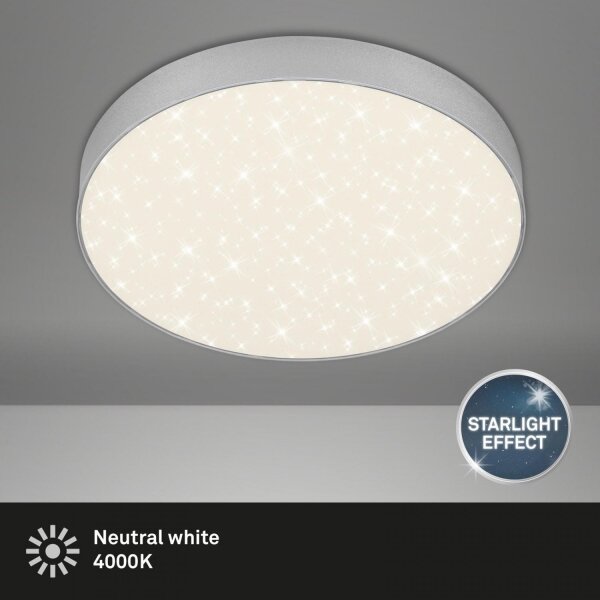 Briloner 7074-414 -LED Stropní svítidlo STAR SKY LED/21W/230V pr. 28 cm stříbrná
