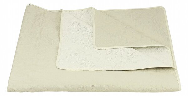 Přehoz na postel na jednolůžko v rozměru 135x245 cm. Barva latté/krémová