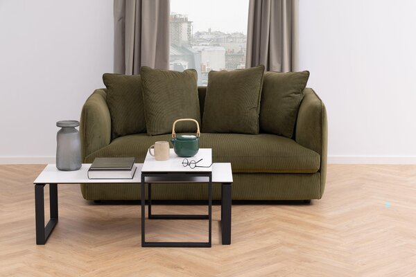 SADA KONFERENČNÍCH STOLKŮ, černá, bílá, kov, sklo, 115/55/45 cm MID.YOU - Konferenční stolky, Online Only