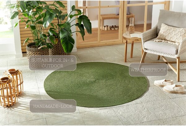 Zelený kulatý venkovní koberec ø 150 cm - NORTHRUGS