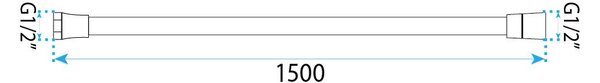 Sprchová hadice proti překroucení Rea Chrome 150 cm