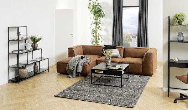 KONFERENČNÍ STOLEK, černá, barvy jasanu, kov, kompozitní dřevo, 80/80/40 cm MID.YOU - Konferenční stolky, Online Only