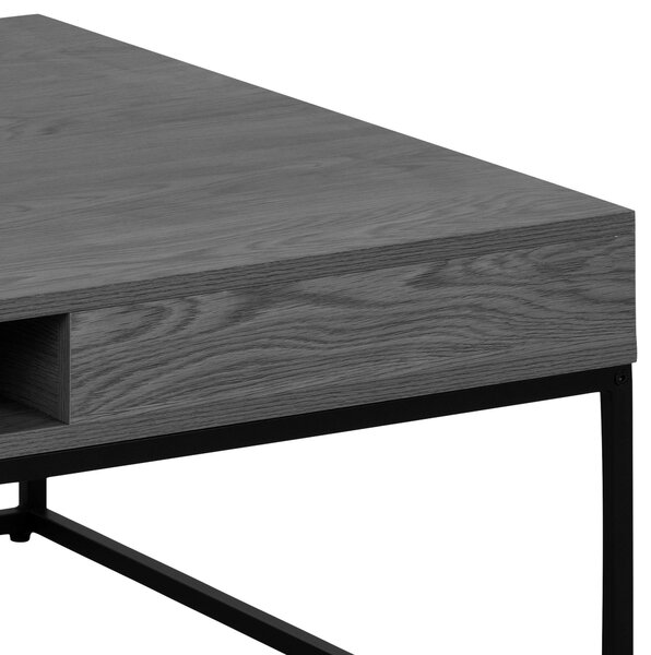 KONFERENČNÍ STOLEK, černá, barvy jasanu, kov, kompozitní dřevo, 80/80/40 cm MID.YOU - Konferenční stolky, Online Only