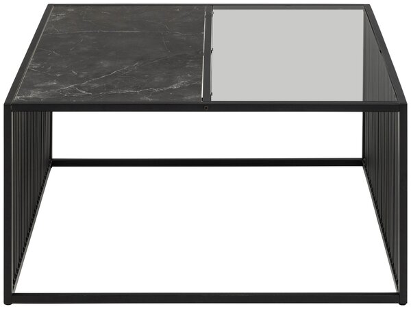 KONFERENČNÍ STOLEK, černá, sklo, kompozitní dřevo, 80/80/40 cm MID.YOU - Konferenční stolky, Online Only