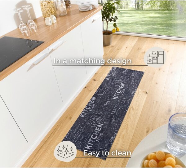 Černý koberec běhoun 50x150 cm Wild Kitchen Board – Hanse Home