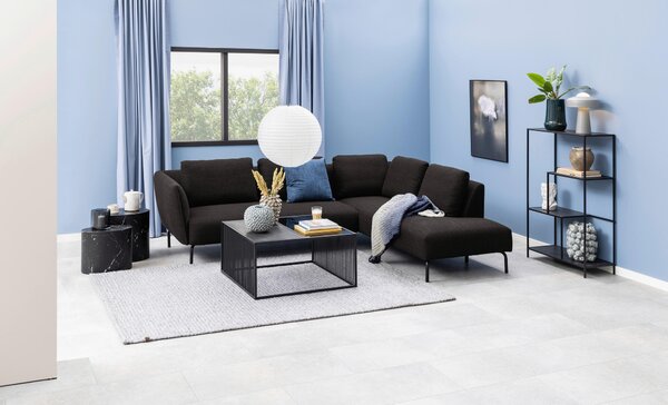 KONFERENČNÍ STOLEK, černá, sklo, kompozitní dřevo, 80/80/40 cm MID.YOU - Konferenční stolky, Online Only