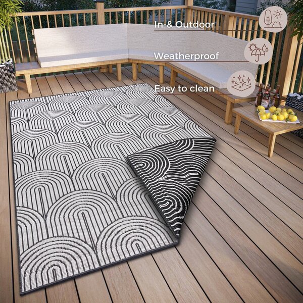 Černobílý venkovní koberec 120x170 cm Pangli Black – Hanse Home