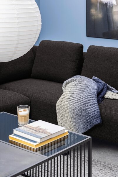 KONFERENČNÍ STOLEK, černá, sklo, kompozitní dřevo, 80/80/40 cm MID.YOU - Konferenční stolky, Online Only
