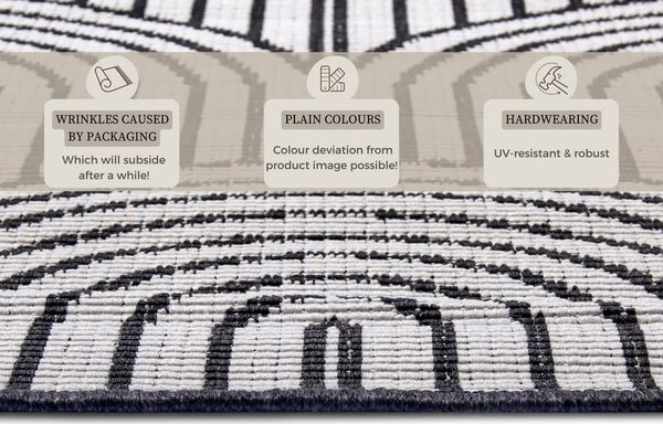 Černobílý venkovní koberec 120x170 cm Pangli Black – Hanse Home