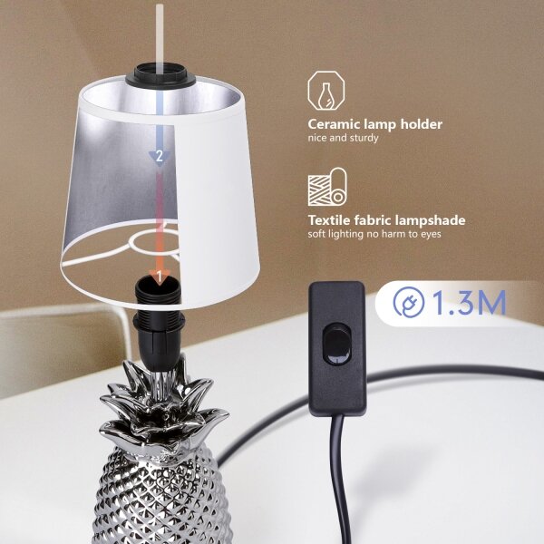 Aigostar - Stolní lampa 1xE14/40W/230V chrom