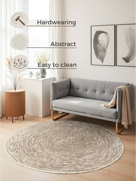 Béžovo-krémový kulatý koberec ø 120 cm Gloria Cavallo – Hanse Home