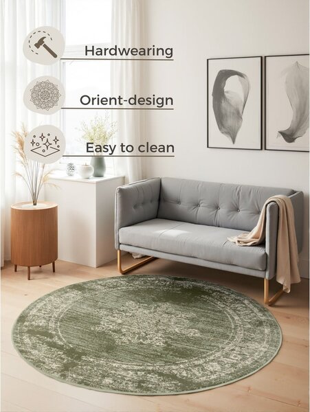 Zelený kulatý koberec ø 120 cm Gloria Lydia – Hanse Home