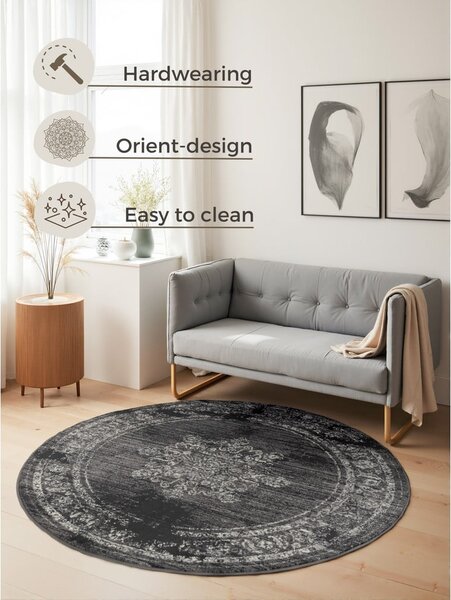 Šedý kulatý koberec ø 120 cm Gloria Lydia – Hanse Home