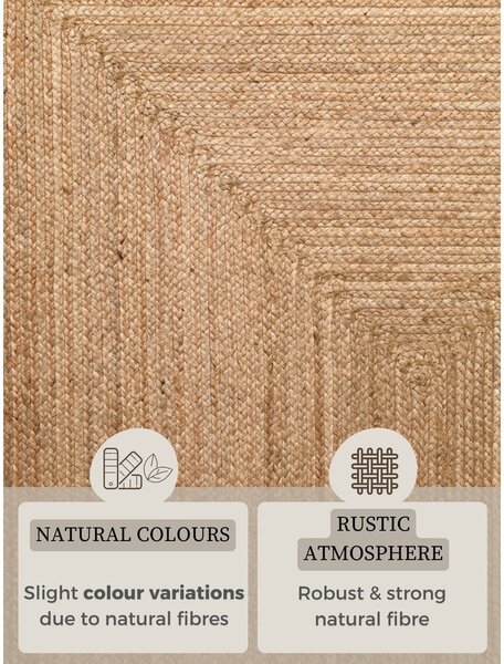 Oboustranný/ručně tkaný jutový koberec v přírodní barvě 60x90 cm Juno – Hanse Home