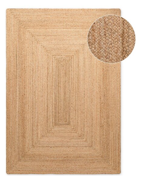 Oboustranný/ručně tkaný jutový koberec v přírodní barvě 60x90 cm Juno – Hanse Home