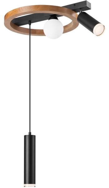 Lustr na lanku OTIS 1xG9/5W/230V + 2xE27/15W/230V dub