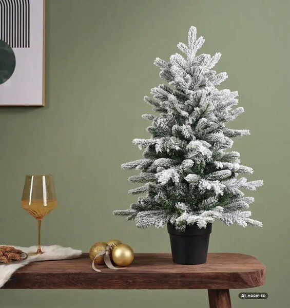Umělý zasněžený vánoční stromek Grandis 90 cm - 71 - 90 cm - Výška 90 cm - So snehom