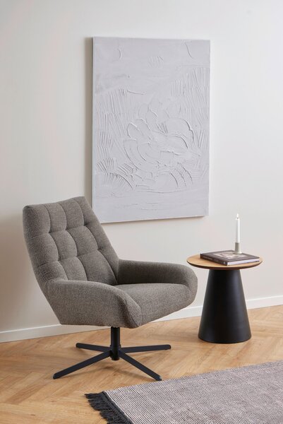 KONFERENČNÍ STOLEK, přírodní barvy, dřevo, kov, 45/45/48 cm MID.YOU - Konferenční stolky, Online Only