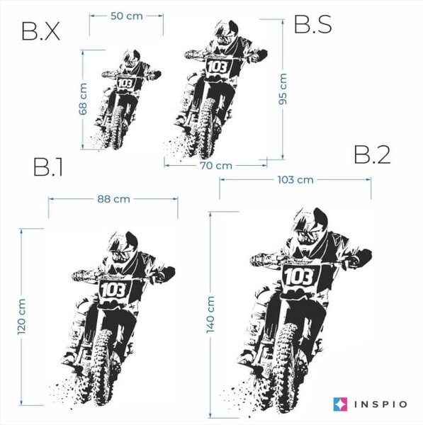 INSPIO-textilní přelepitelná samolepka - INSPIO - výroba dárků a dekorací - Samolepka na zdi - Motocross