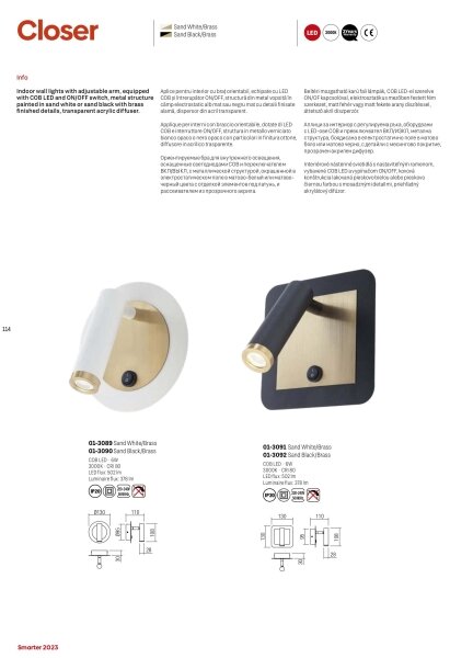 Redo 01-3092 - LED Nástěnné bodové svítidlo CLOSER LED/6W/230V černá