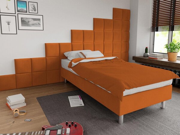 Čalouněná jednolůžkova postel Estelle-Baza, Potah: ekokůže Soft 017 (bílá), Rozměr postele: 90x200 Mirjan24 5903211020957