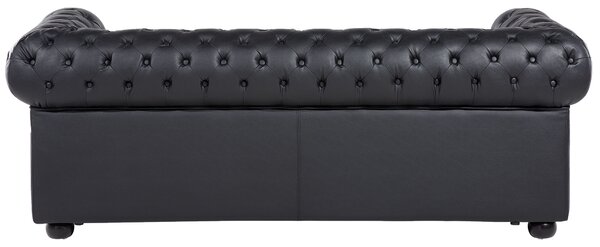 Obývací sestava 4místná CHESTERFIELD Kůže Černá