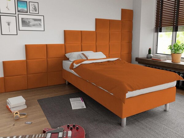 Čalouněná jednolůžkova postel Estelle-Baza, Potah: ekokůže Soft 017 (bílá), Rozměr postele: 90x200 Mirjan24 5903211020957