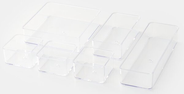 Sinsay - Sada průhledných organizérů 6 pack - clear