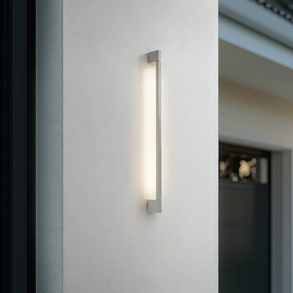 Lindby LED venkovní nástěnné svítidlo Neano, 90 cm, kamenně šedé, IP54, Hliník / šedá / zinek, Hliník, Moderní