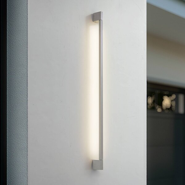 Lindby LED venkovní nástěnné svítidlo Neano, 120 cm, kamenně šedé, IP54, Hliník / šedá / zinek, Hliník, Moderní