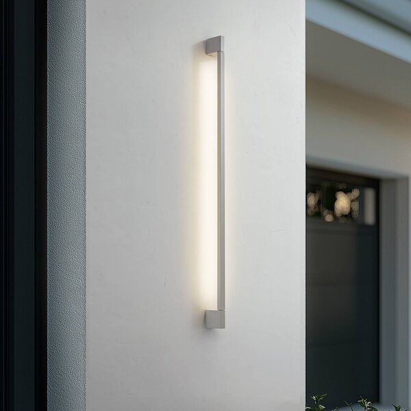 Lindby LED venkovní nástěnné svítidlo Neano, 120 cm, kamenně šedé, IP54, Hliník / šedá / zinek, Hliník, Moderní
