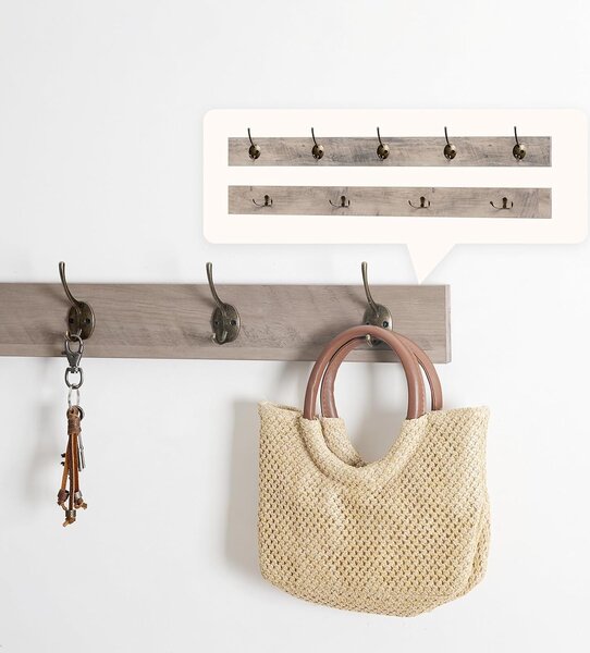 Předsíňový věšák s botníkem a sedákem Vasagle Jungo 100 cm hnědý/šedý