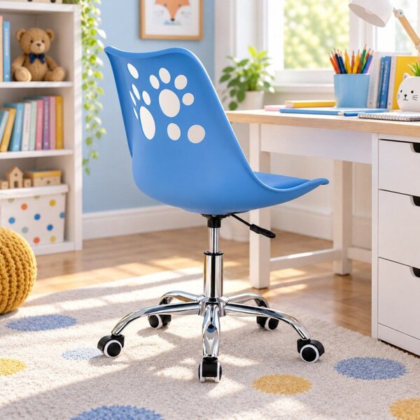 Dětská židle k psacímu stolu SPRINGOS Paws HF0039 modrá