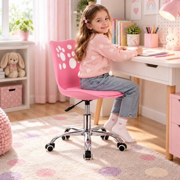 Dětská židle k psacímu stolu SPRINGOS Paws HF0038 růžová