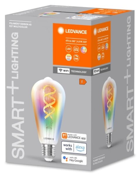 LED RGBW Stmívatelná žárovka SMART+ E27/4,8W/230V 2700-6500K Wi-Fi - Ledvance