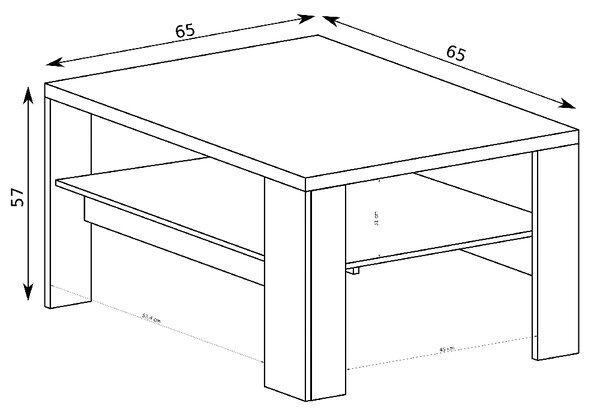 Obývací stěna MEDIOLAN | sestava B | 323,5 cm + konferenční stolek 65x65 cm | 4 díly | natural hikora