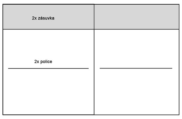 MEDIOLAN | komoda M8 se zásuvkami a policemi | 177 cm | natural hikora