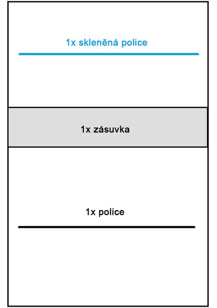 NATURAL | vitrína N5 s policemi a zásuvkou | 102 cm | dub ribbeck