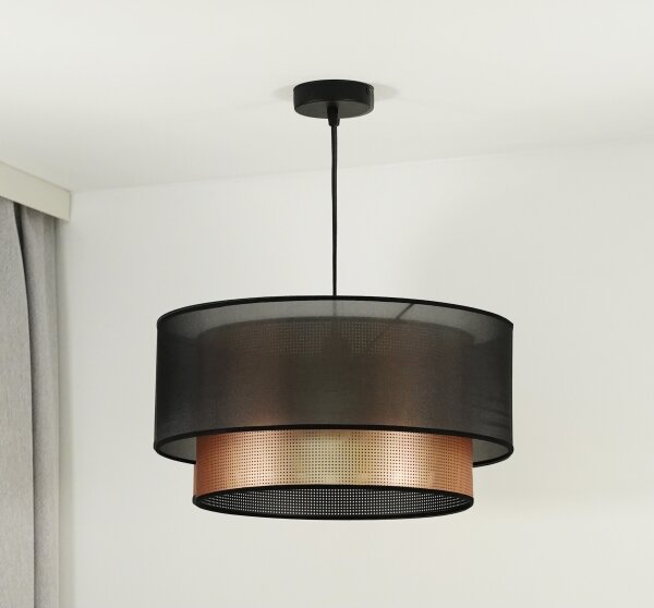 Duolla - Lustr na lanku COPPER SHINY 1xE27/15W/230V pr. 45 cm hnědá/měděná