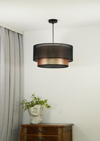 Duolla - Lustr na lanku COPPER SHINY 1xE27/15W/230V pr. 45 cm hnědá/měděná